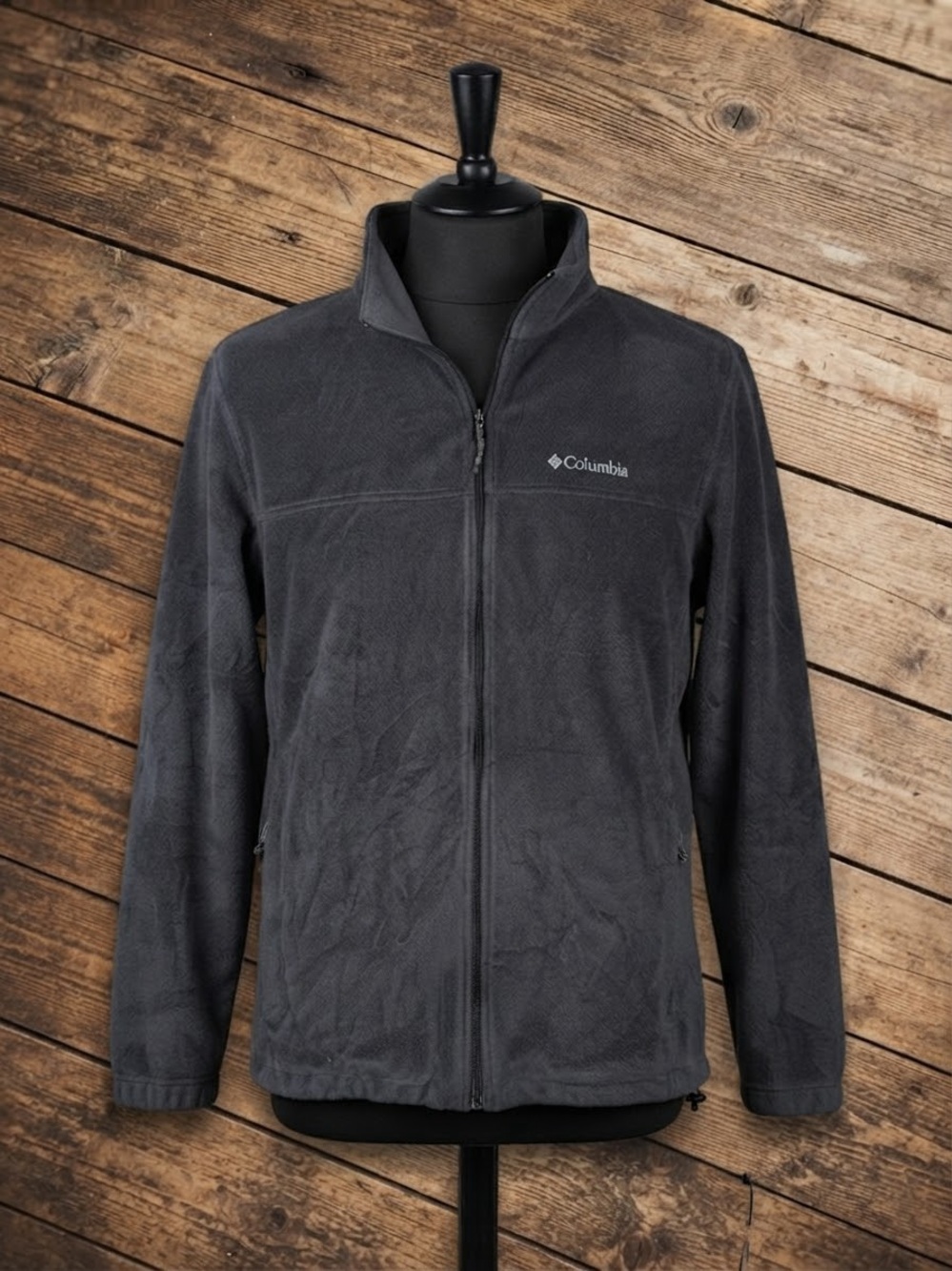 Columbia Black Full-Zip Lightweight Fleece Jacket